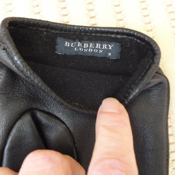 Burberry Wool and Leather House Check Gloves - Picture 4 of 5